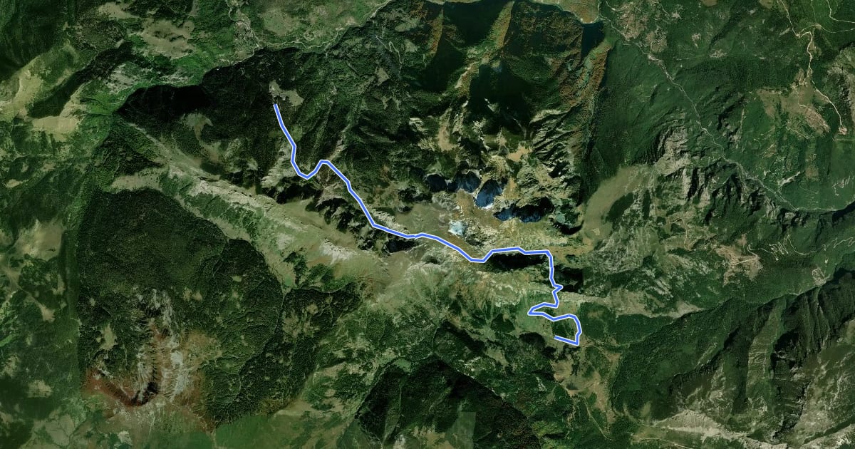 Маршрут Via Dinarica Kosovo - Stage 7 на спутниковом снимке