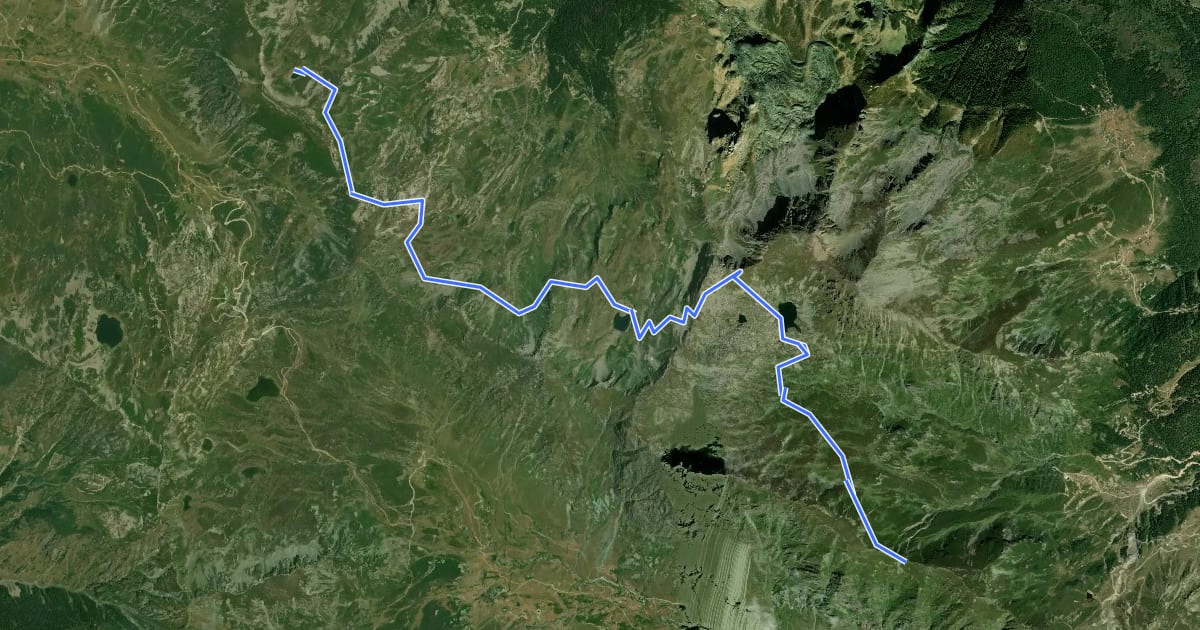 Маршрут Via Dinarica Kosovo - Stage 9 на спутниковом снимке