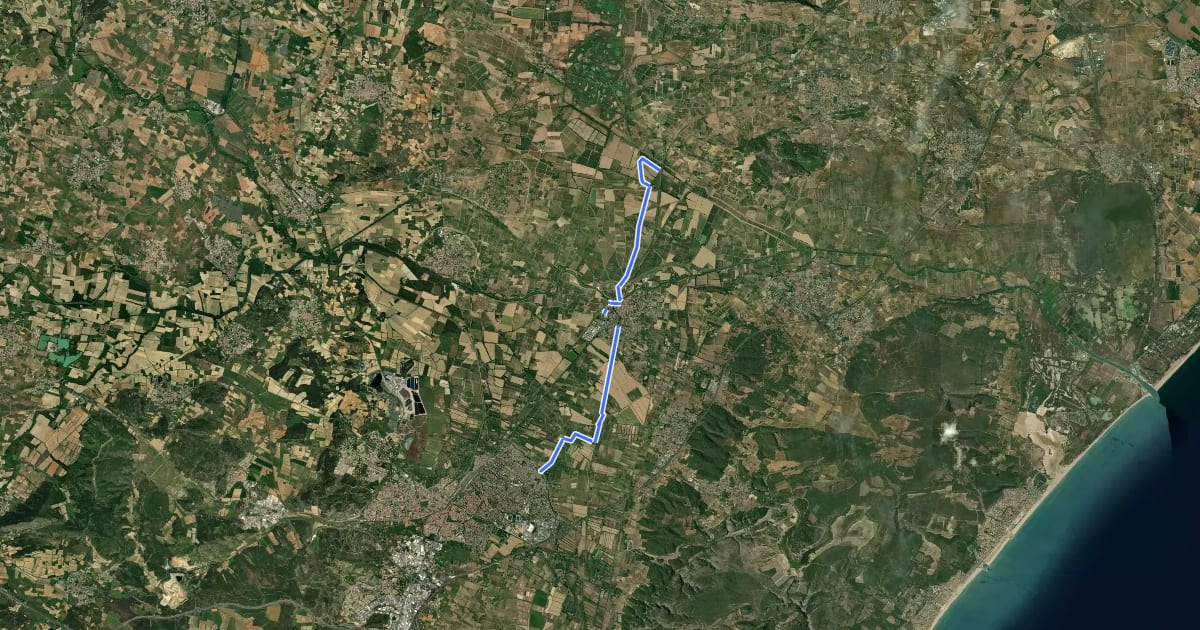 Маршрут Via Domitia (projet) на спутниковом снимке