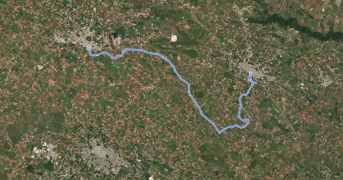 Маршрут Via Ellenica - Terra degli Ulivi (Tappa 5) на спутниковом снимке
