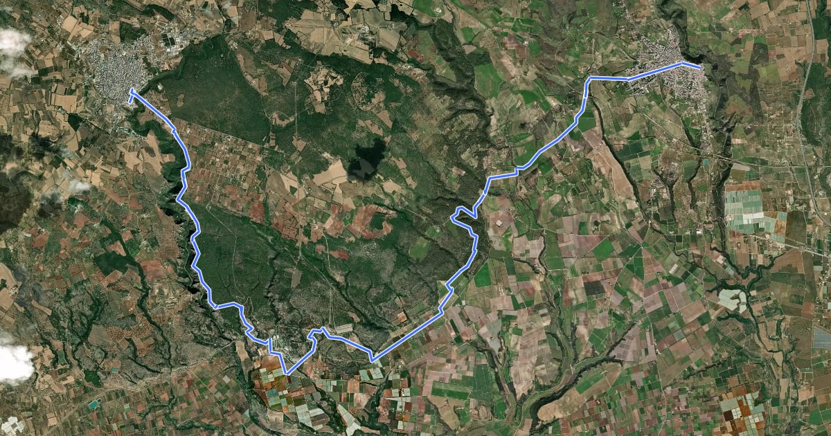 Маршрут Via Ellenica - Terra delle Gravine (Tappa 5) на спутниковом снимке