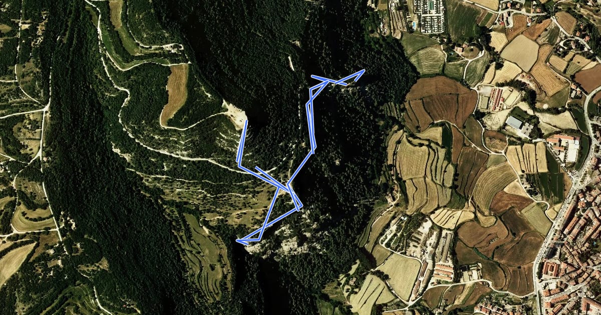 Маршрут Via ferrada de les Baumes Corcades на спутниковом снимке