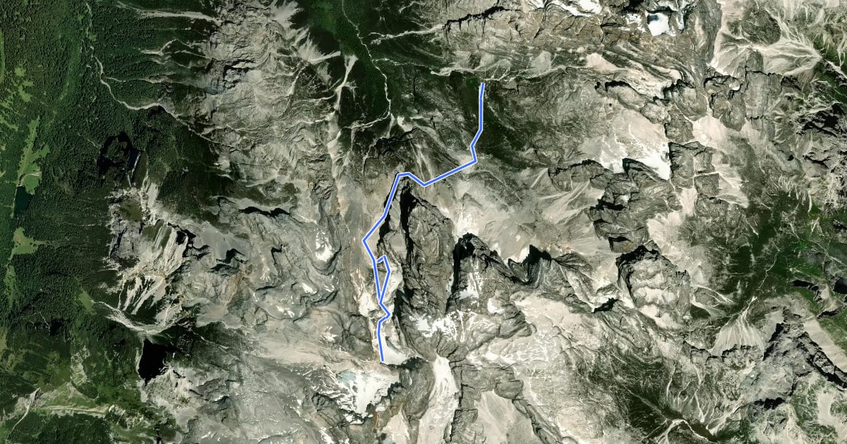 Маршрут Via ferrata alpinistica "Daniele Martinazzi" на спутниковом снимке