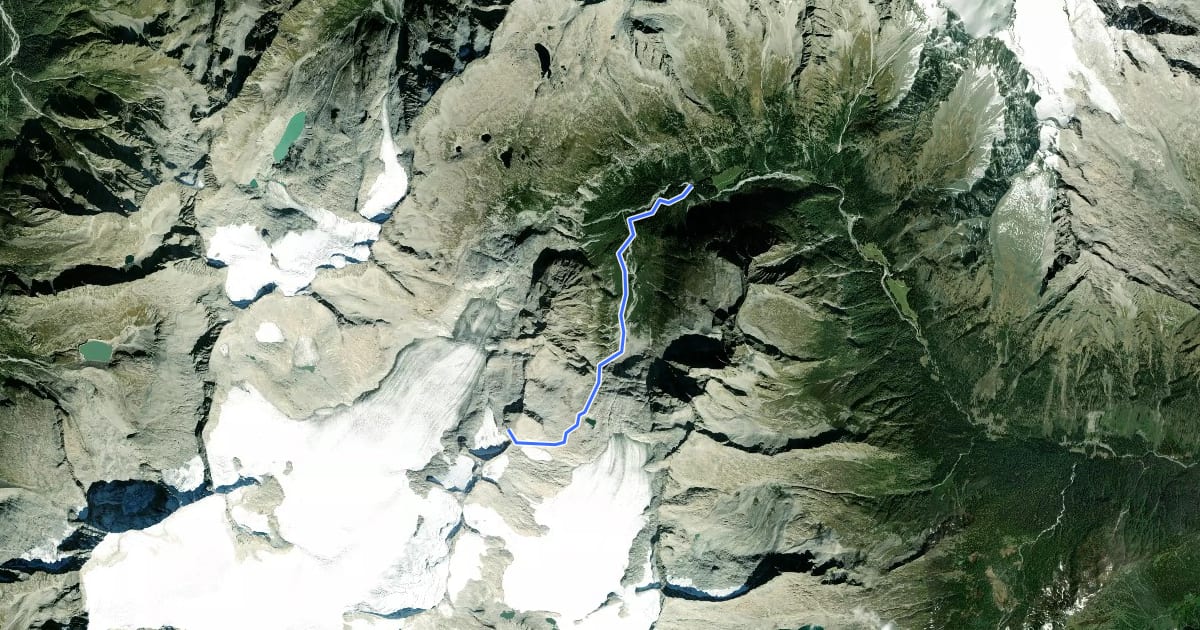 Маршрут Via ferrata alpinistica del Matarot на спутниковом снимке