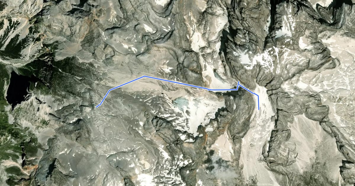 Маршрут Via ferrata alpinistica dell'Ideale "Cesare Salvaterra - Cege" на спутниковом снимке