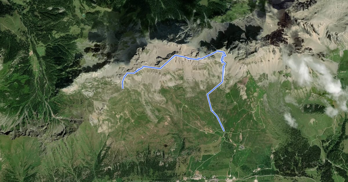 Маршрут Via ferrata "Bepi Zac" на спутниковом снимке
