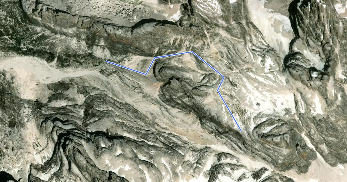 Маршрут Via ferrata "Bruno DallaGiacoma" на спутниковом снимке