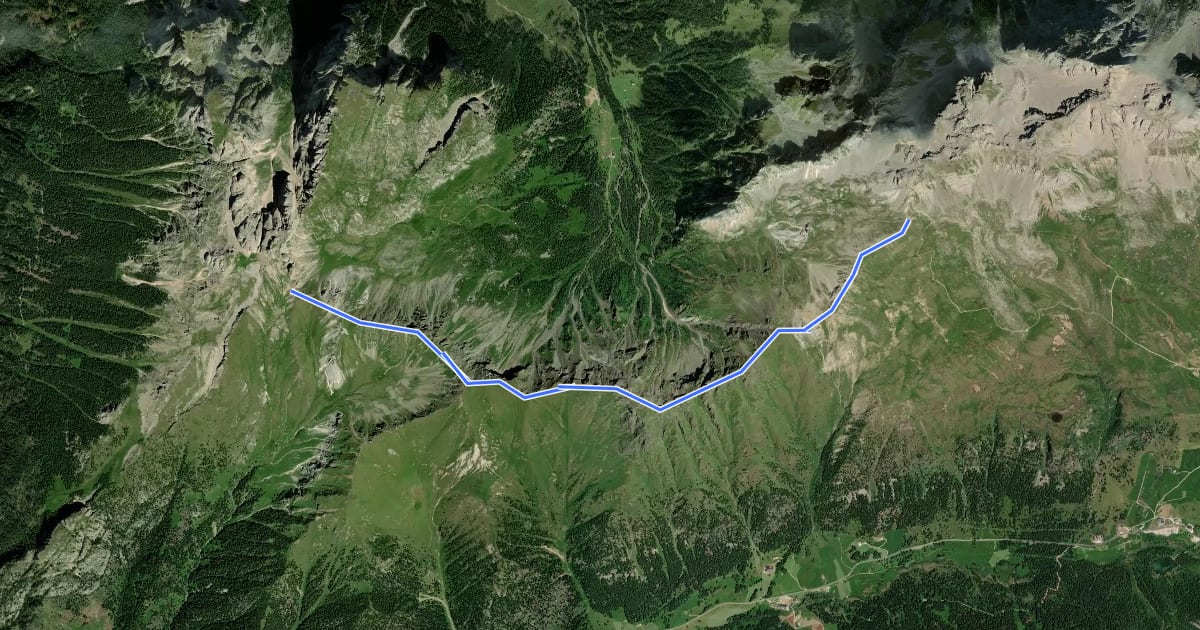 Маршрут Via ferrata "Bruno Federspiel" на спутниковом снимке