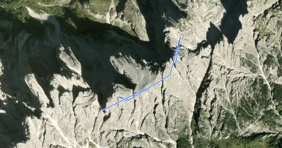 Маршрут Via Ferrata “Cretòn di Culzèi” на спутниковом снимке
