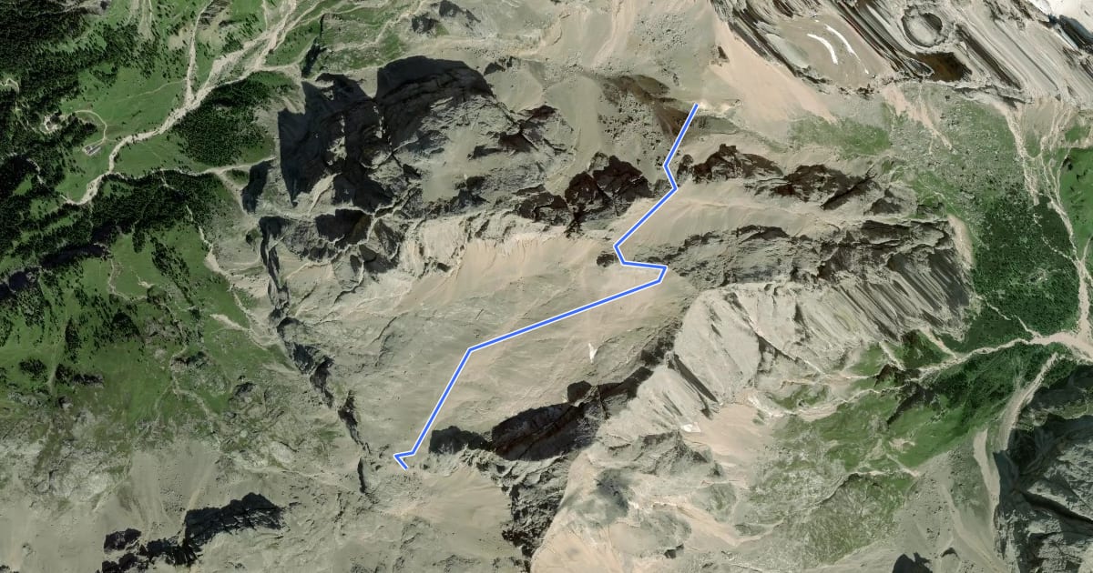 Маршрут Via ferrata de Ombreta - Vernale на спутниковом снимке