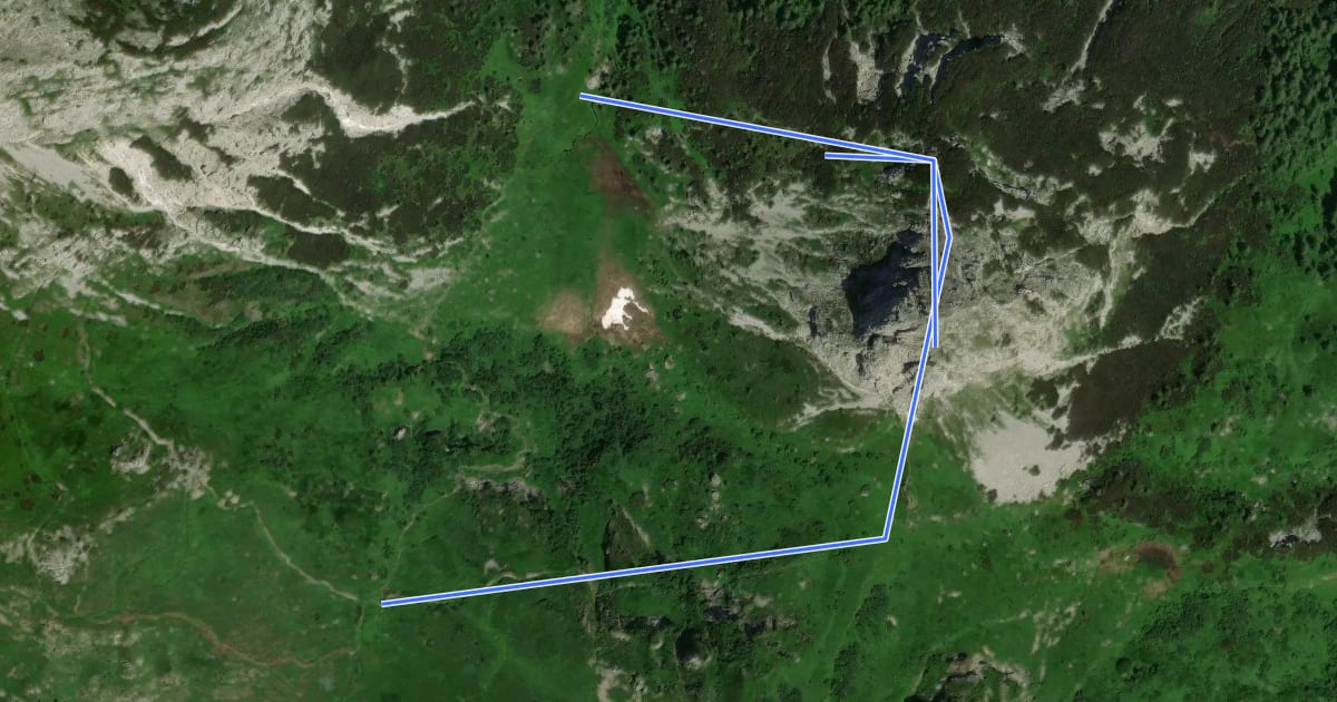 Маршрут Via Ferrata degli Alpini allo Zuc della Guardia на спутниковом снимке