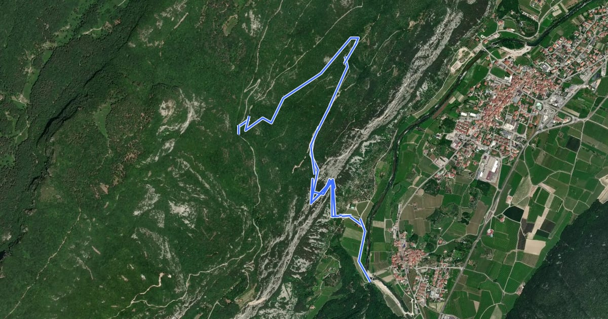 Маршрут Via ferrata degli Scaloni на спутниковом снимке