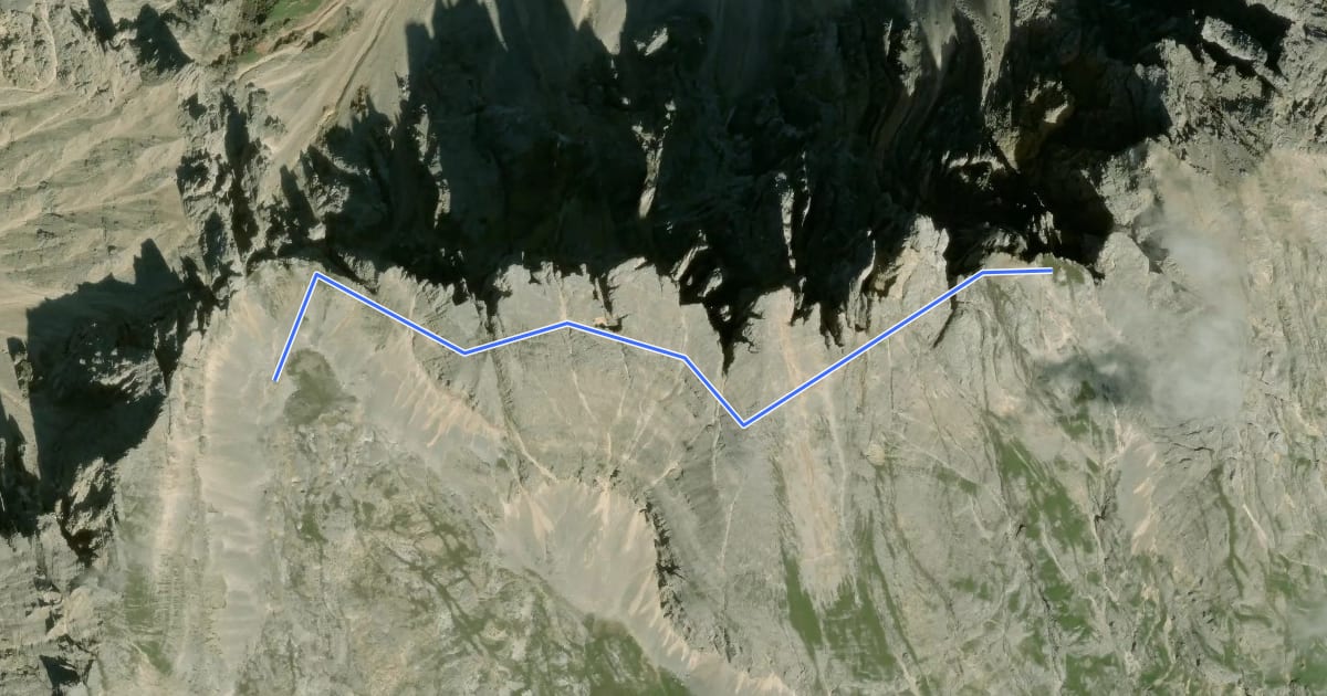 Маршрут Via Ferrata dei Campanili del Latemar на спутниковом снимке