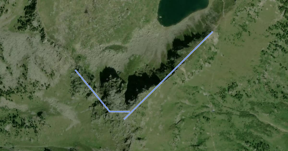 Маршрут Via ferrata dei Laghi на спутниковом снимке