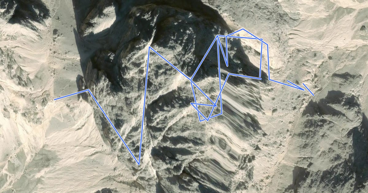 Маршрут Via ferrata del Catinaccio D'Antermoia на спутниковом снимке