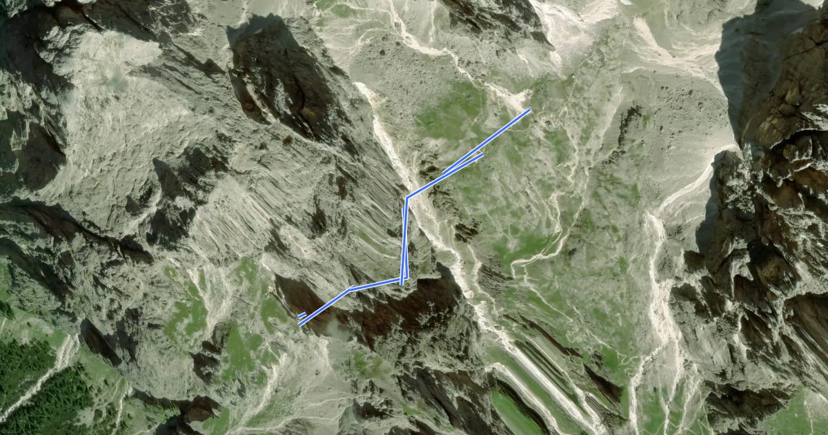 Маршрут Via Ferrata del Porton на спутниковом снимке