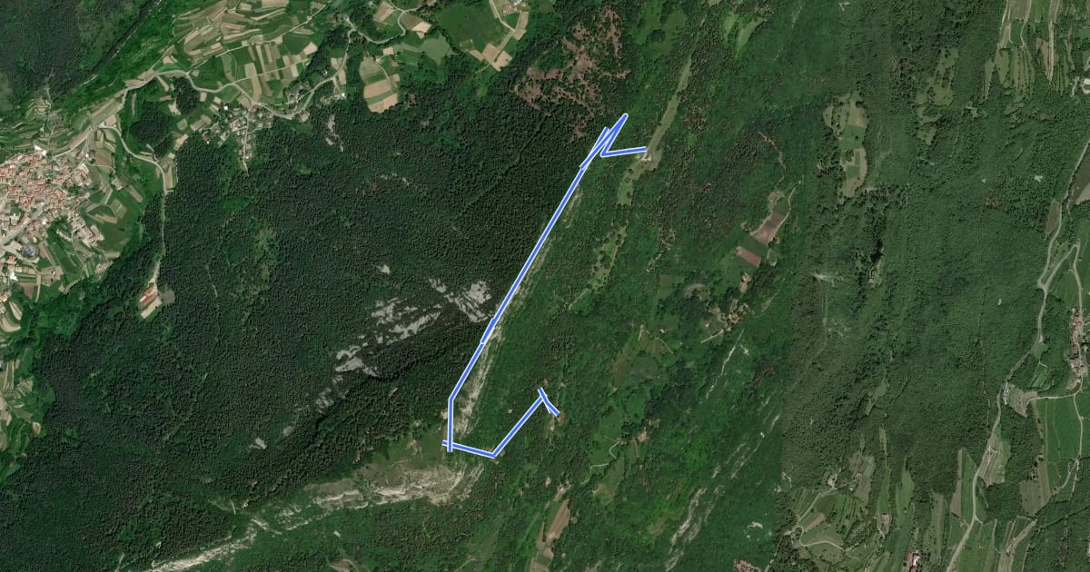 Маршрут Via ferrata del Somator на спутниковом снимке