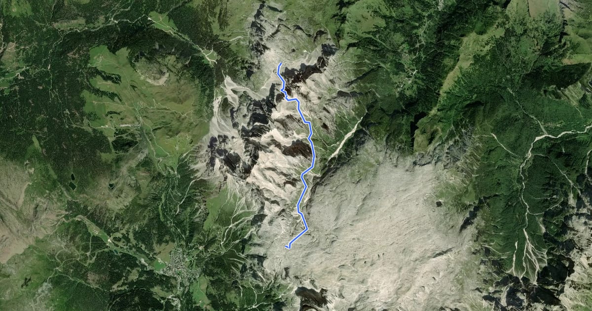 Маршрут Via ferrata delle Farangole на спутниковом снимке