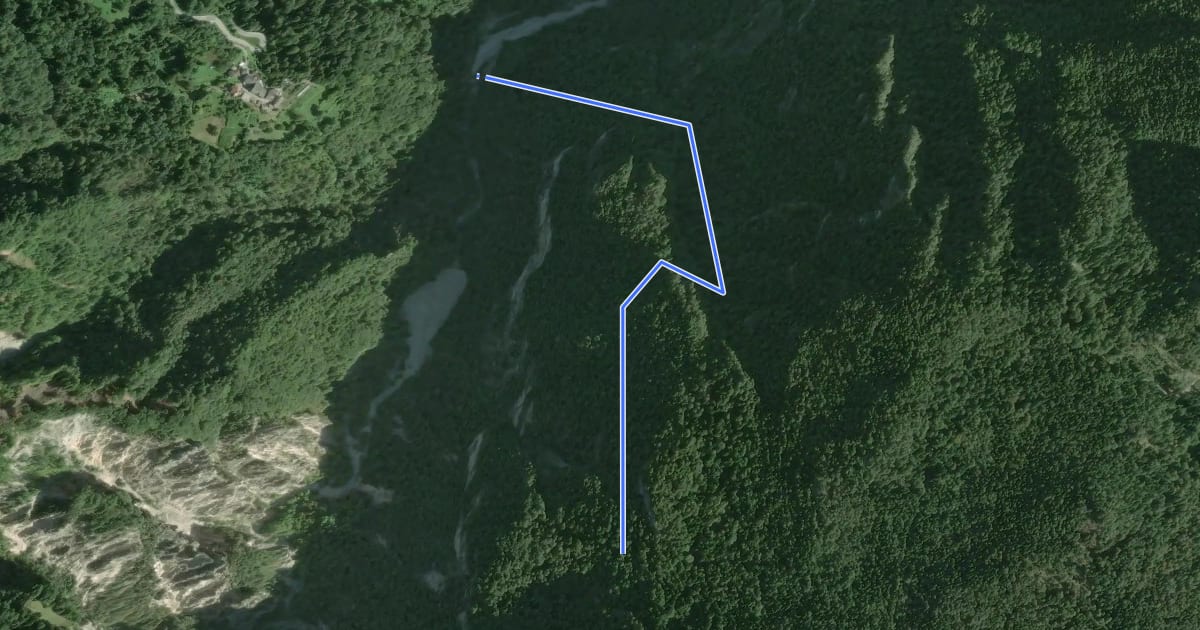 Маршрут Via ferrata di Valimpach на спутниковом снимке