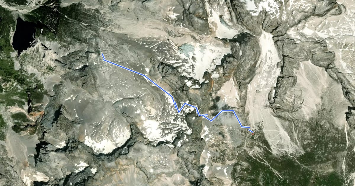 Маршрут Via Ferrata "Ettore Castiglioni" на спутниковом снимке