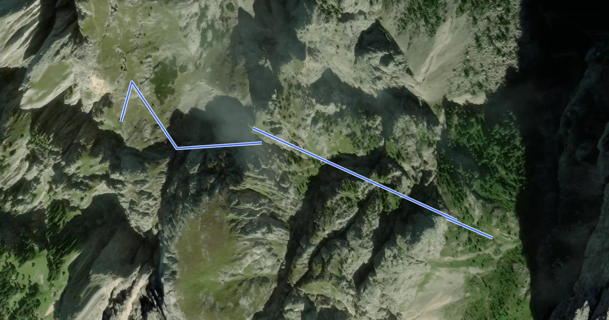 Маршрут Via ferrata "Franco Gadotti" на спутниковом снимке