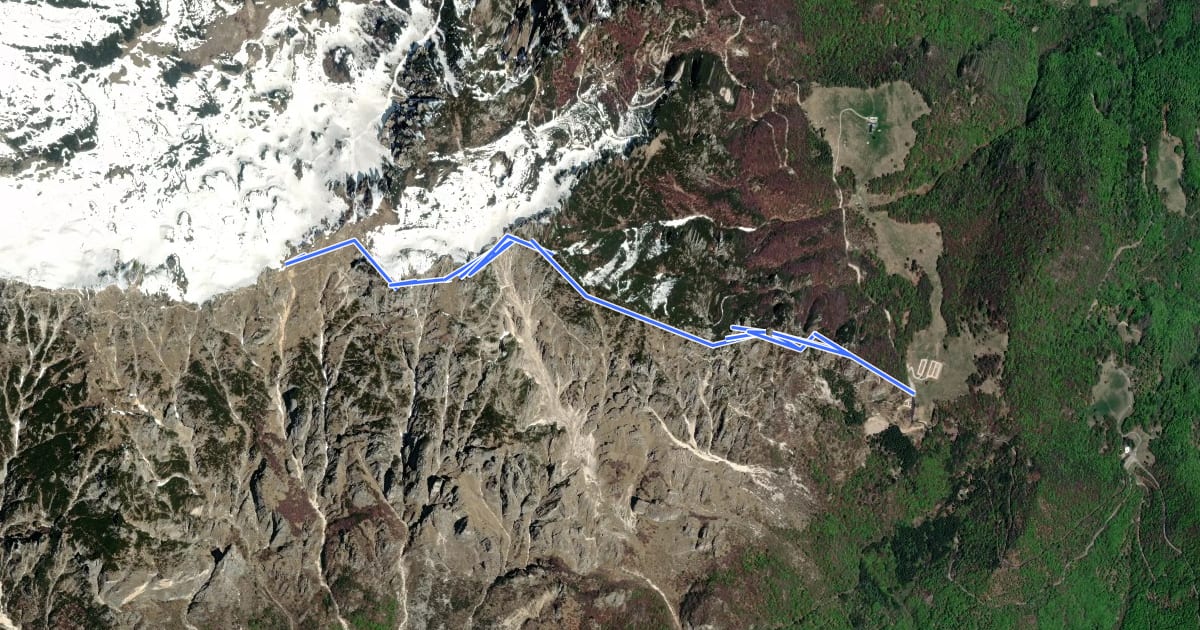 Маршрут Via Ferrata Gaetano Falcipieri на спутниковом снимке