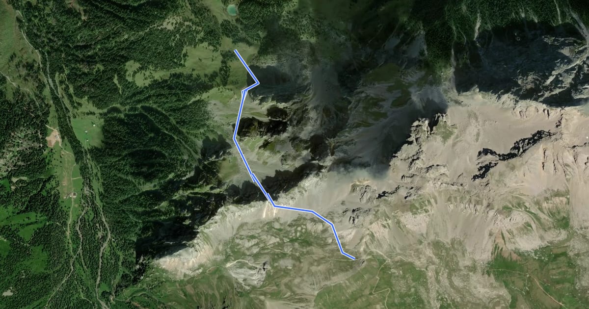 Маршрут Via ferrata "Gino Badia" на спутниковом снимке