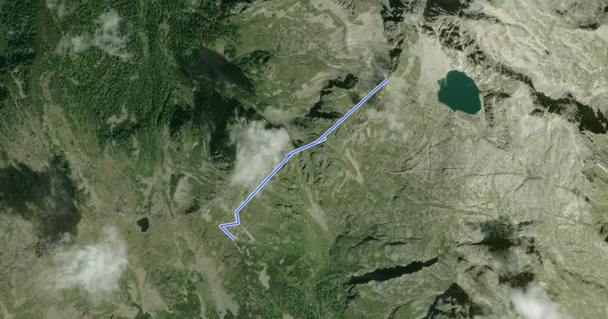 Маршрут Via ferrata "Giulio Gabrielli" на спутниковом снимке