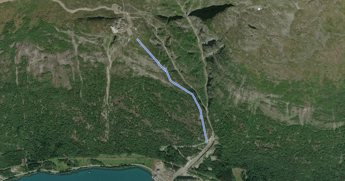 Маршрут Via Ferrata Loen на спутниковом снимке