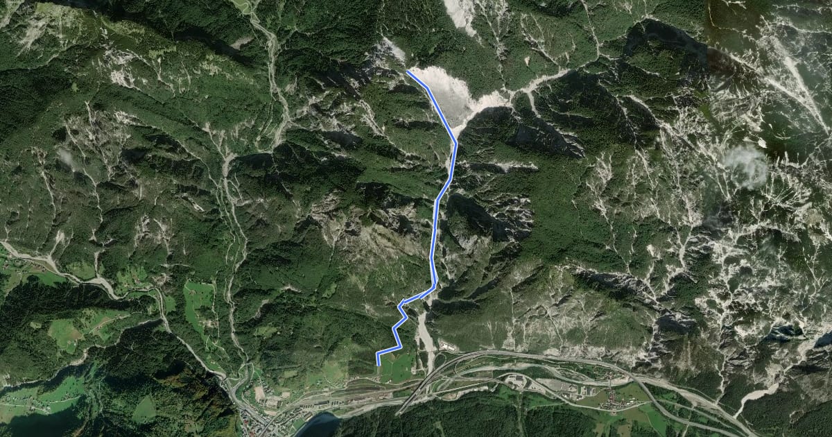 Маршрут via Ferrata "Lorenzo Palla" на спутниковом снимке