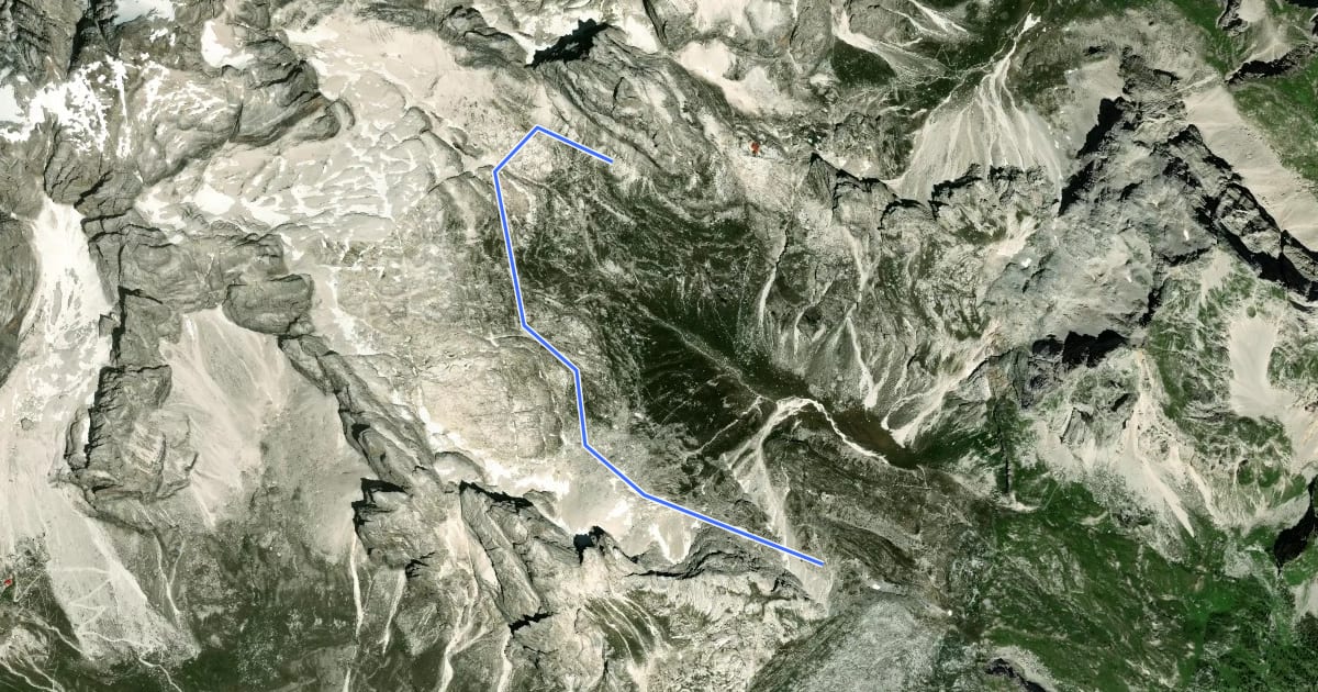 Маршрут Via Ferrata "Mariella Apolloni" на спутниковом снимке
