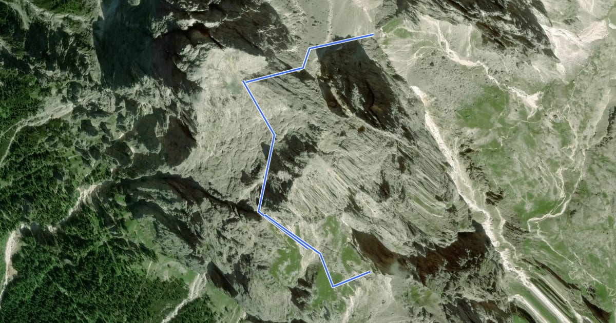 Маршрут Via ferrata "Nico Gusella" на спутниковом снимке