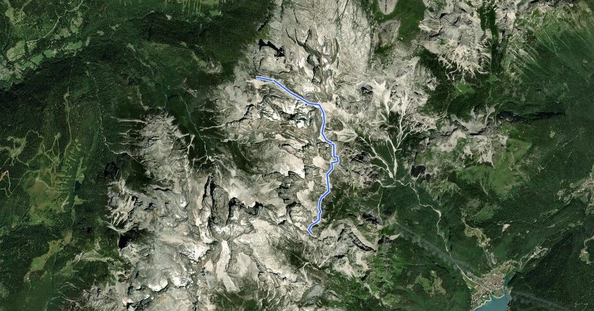 Маршрут Via Ferrata "Osvaldo Orsi" на спутниковом снимке