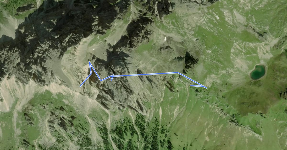 Маршрут Via ferrata Paolin Piccolin на спутниковом снимке