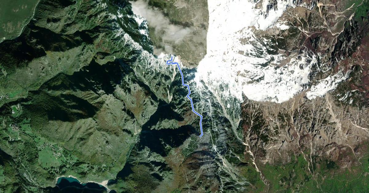 Маршрут Via ferrata "Pasquale Baglioni" на спутниковом снимке
