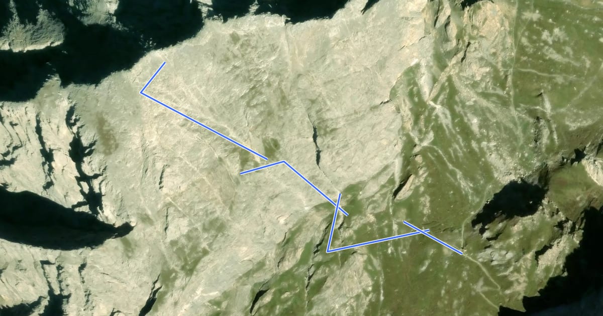 Маршрут Via Ferrata Piepo Sartor на спутниковом снимке