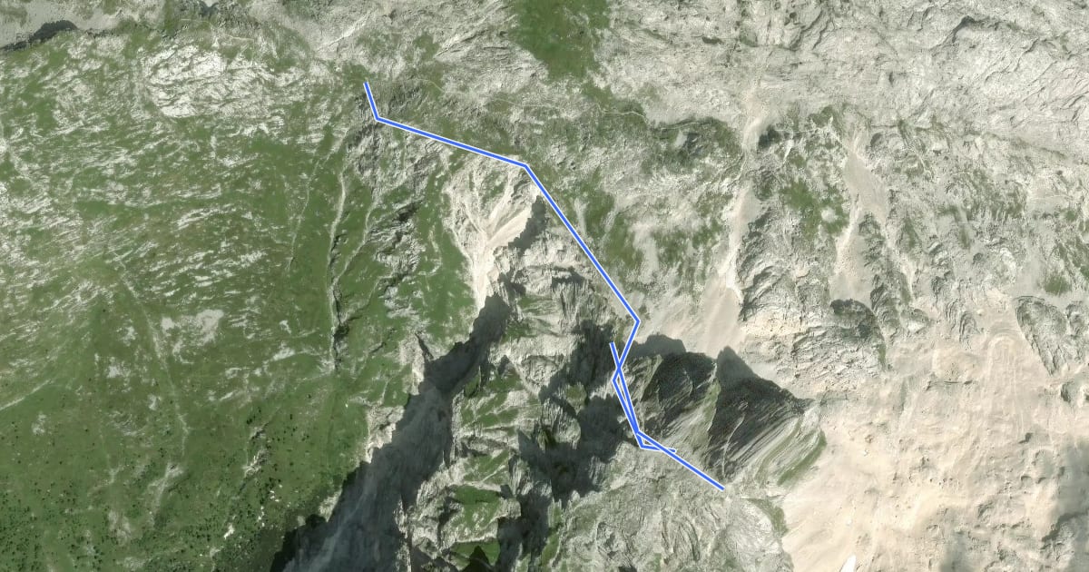 Маршрут Via Ferrata “Rosalba Grasselli” на спутниковом снимке