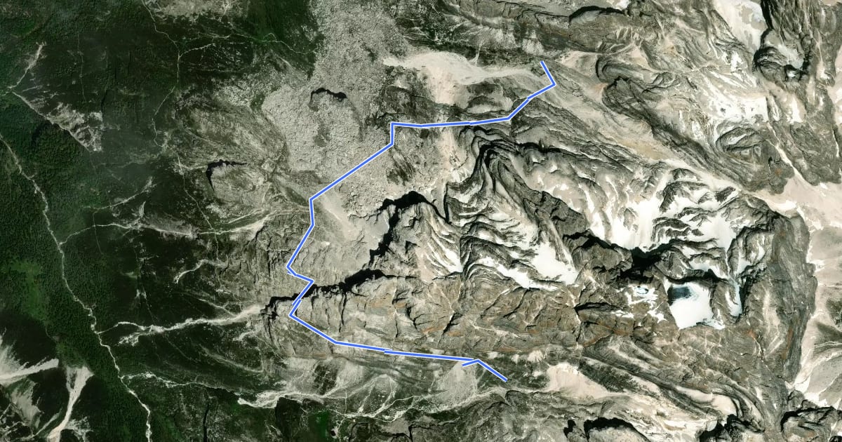 Маршрут Via ferrata S.O.S.A.T. на спутниковом снимке