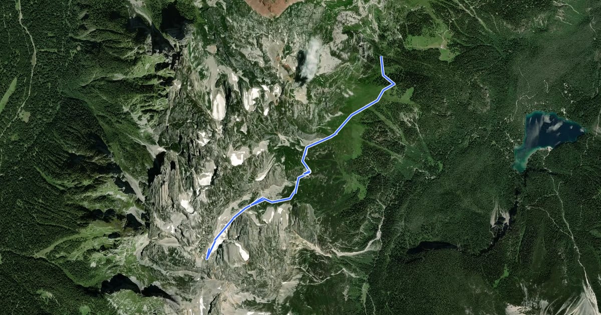 Маршрут Via ferrata Salt de Val Gelada на спутниковом снимке