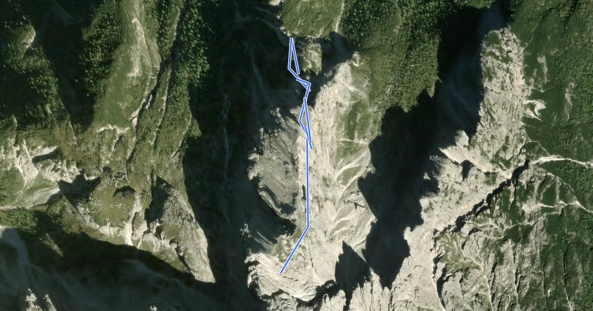 Маршрут Via Ferrata “Simone Piller Hoffer” на спутниковом снимке
