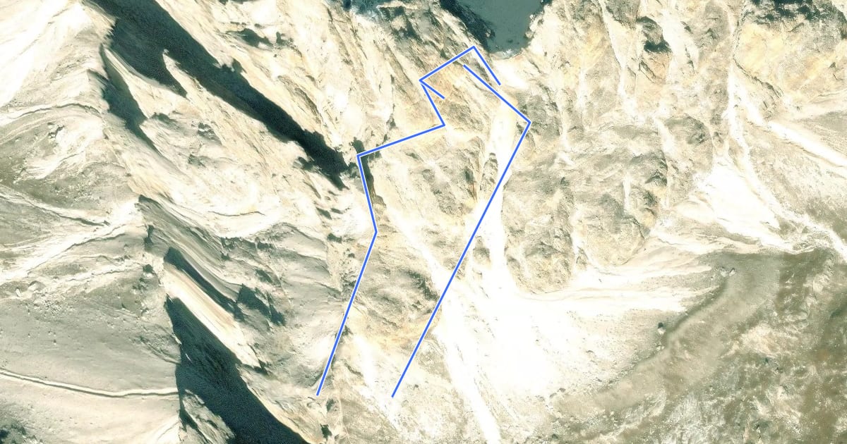 Маршрут Via Ferrata Tomaselli на спутниковом снимке