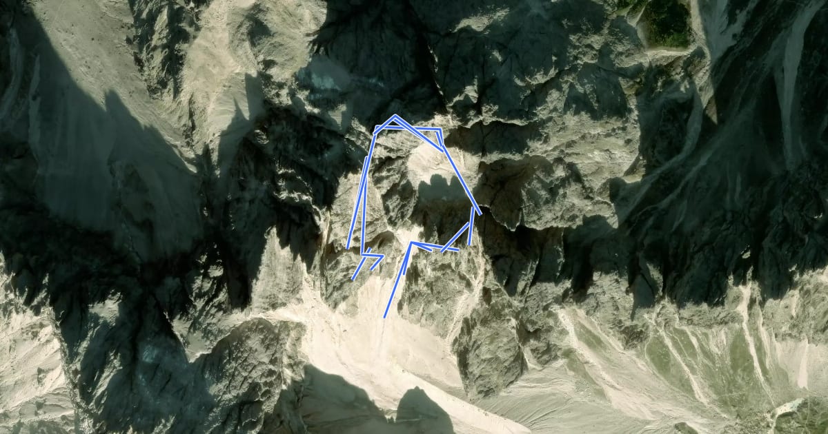 Маршрут Via Ferrata Zandonella на спутниковом снимке