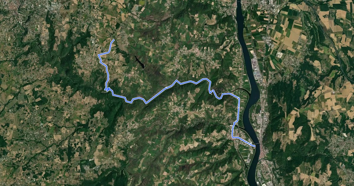Маршрут Via Fluvia (temporaire vallée de la Cance) на спутниковом снимке