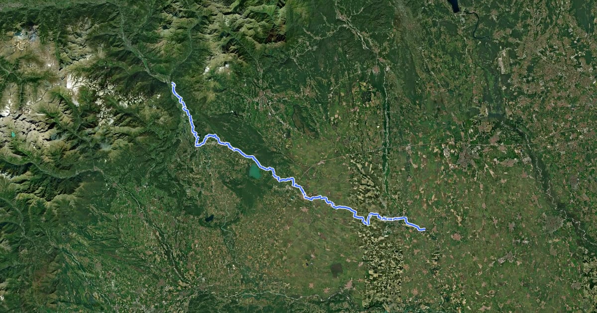 Маршрут Via Francigena - 02 Piemonte на спутниковом снимке