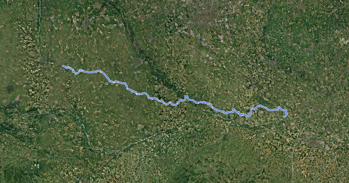 Маршрут Via Francigena - 03 Lombardia на спутниковом снимке