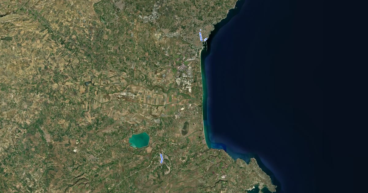 Маршрут Via Francigena Fabaria - Tappa 10 на спутниковом снимке