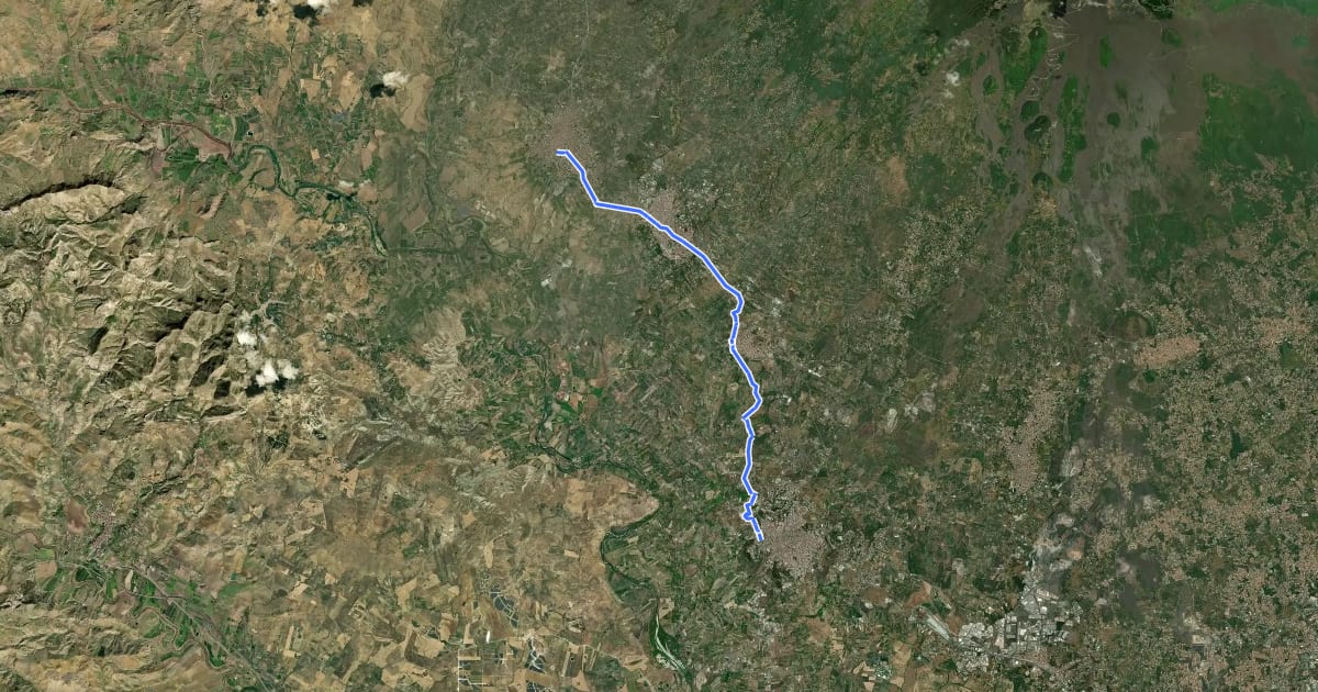 Маршрут Via Francigena Fabaria - Tappa 11 на спутниковом снимке