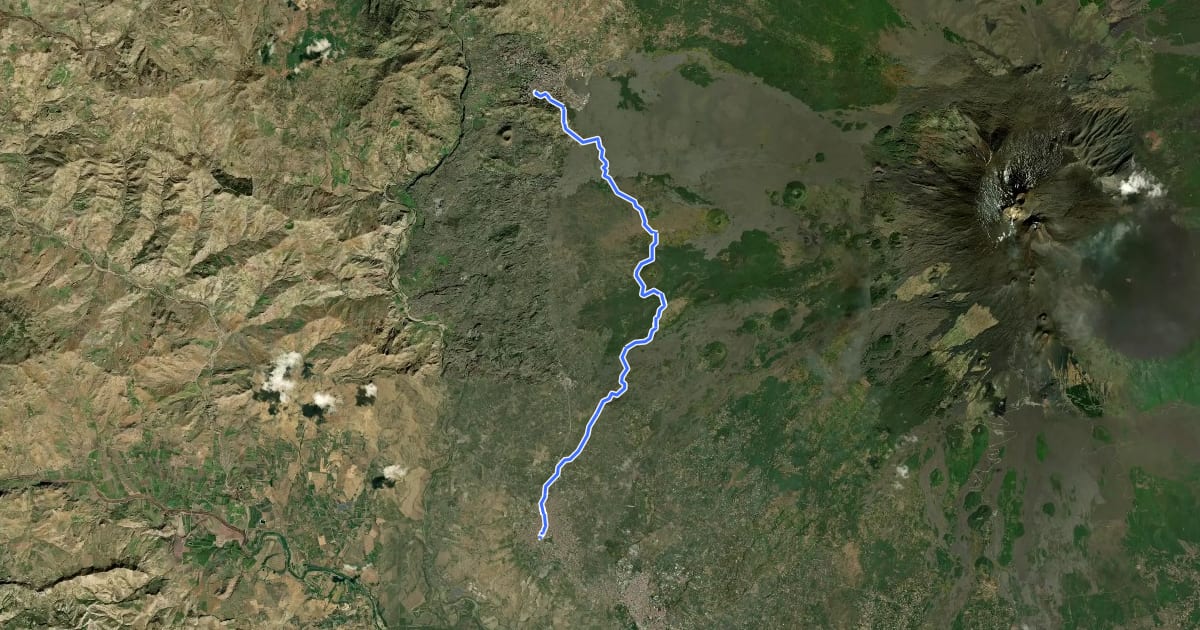 Маршрут Via Francigena Fabaria - Tappa 12 на спутниковом снимке