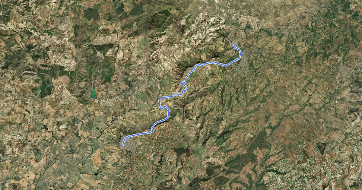 Маршрут Via Francigena Fabaria - Tappa 6 на спутниковом снимке