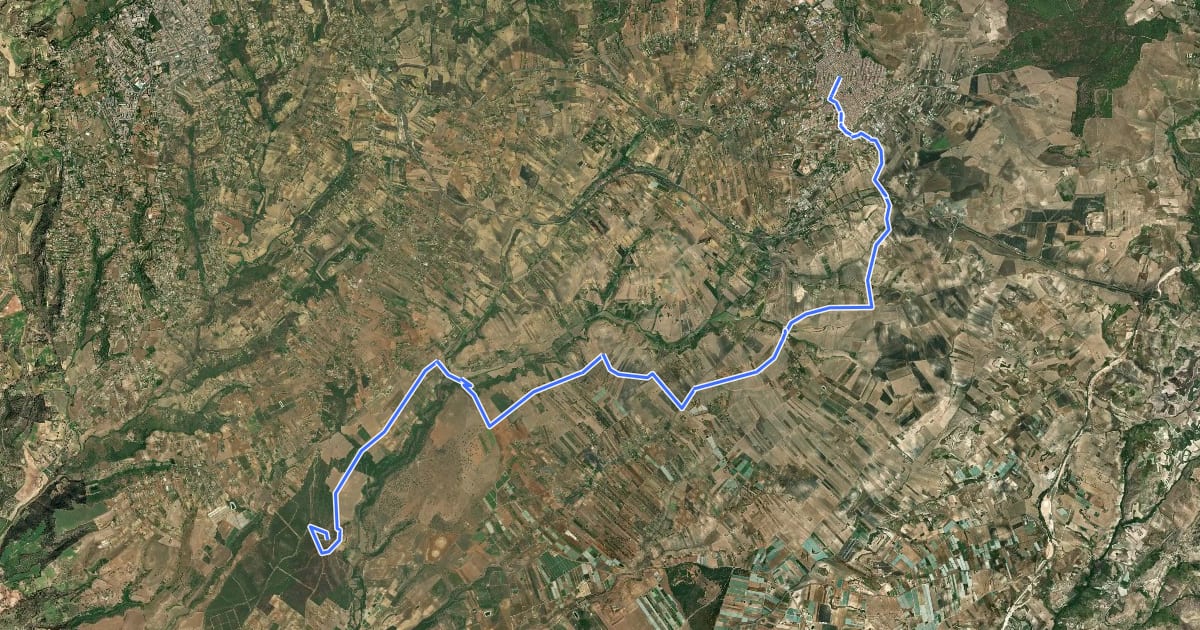 Маршрут Via Francigena Fabaria - Tappa 6.2 на спутниковом снимке